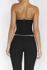 Black Crystal Trimmed Corset | Dress In Beauty Black Crystal Trimmed Corset | Dress In Beauty