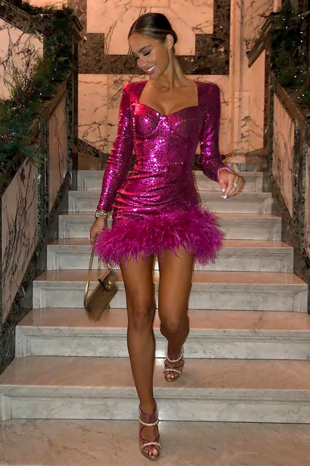 Daria Sequin Feather Mini Dress | Dress In Beauty Daria Sequin Feather Mini Dress | Dress In Beauty