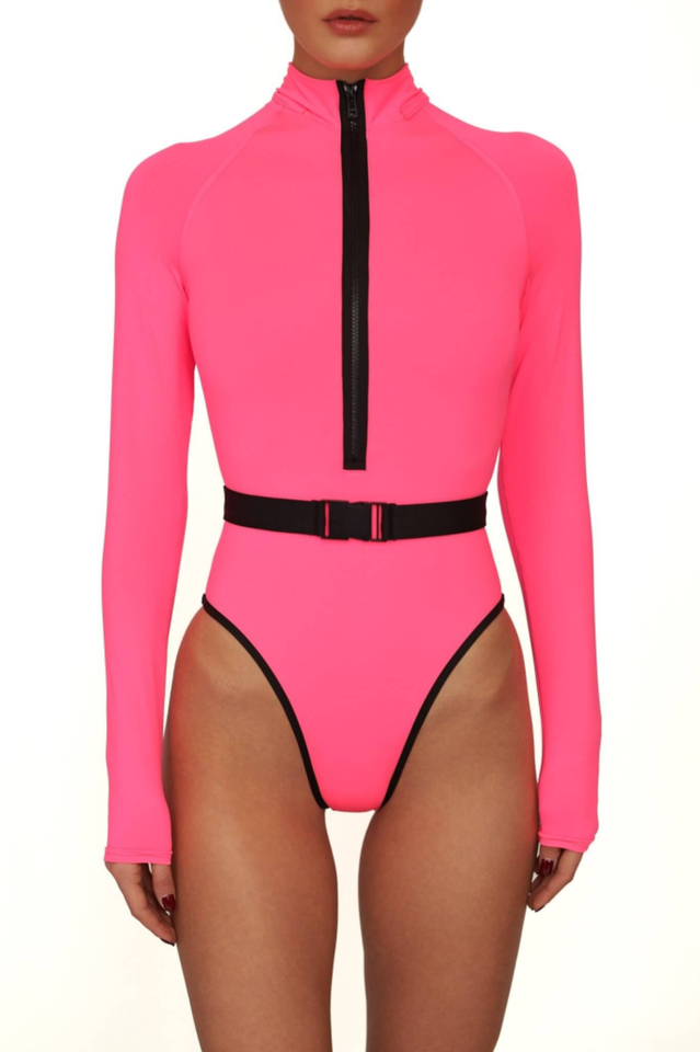 Surf-Up Neon Belted Swimsuit | Dress In Beauty Surf-Up Neon Belted Swimsuit | Dress In Beauty