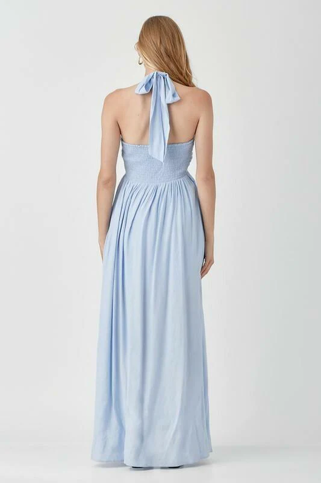 Olivia Misty Blue Halter Maxi Dress | Dress In Beauty Olivia Misty Blue Halter Maxi Dress | Dress In Beauty