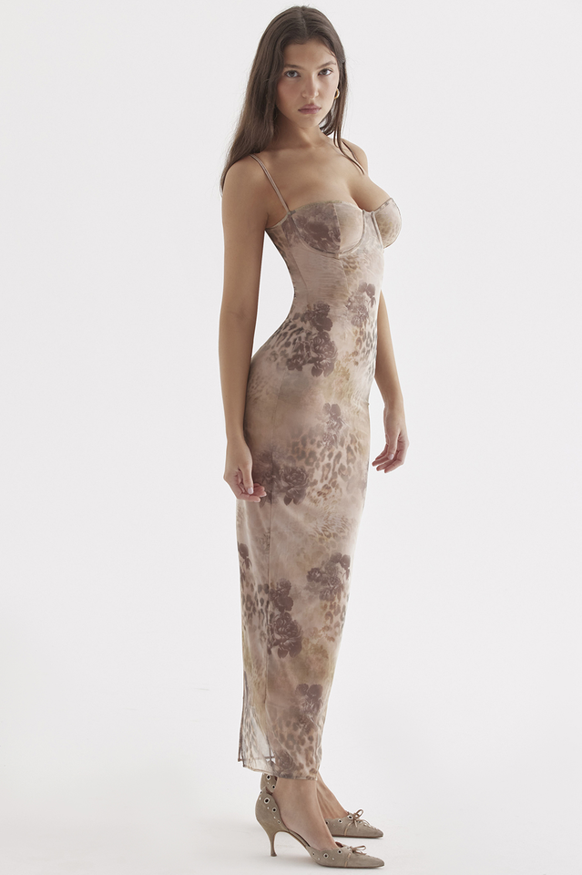 Cream Floral Print Maxi Dress | Dress In Beauty Cream Floral Print Maxi Dress | Dress In Beauty