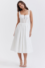 White Lace Trim Midi Dress | Dress In Beauty White Lace Trim Midi Dress | Dress In Beauty