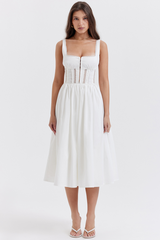 White Lace Trim Midi Dress | Dress In Beauty White Lace Trim Midi Dress | Dress In Beauty