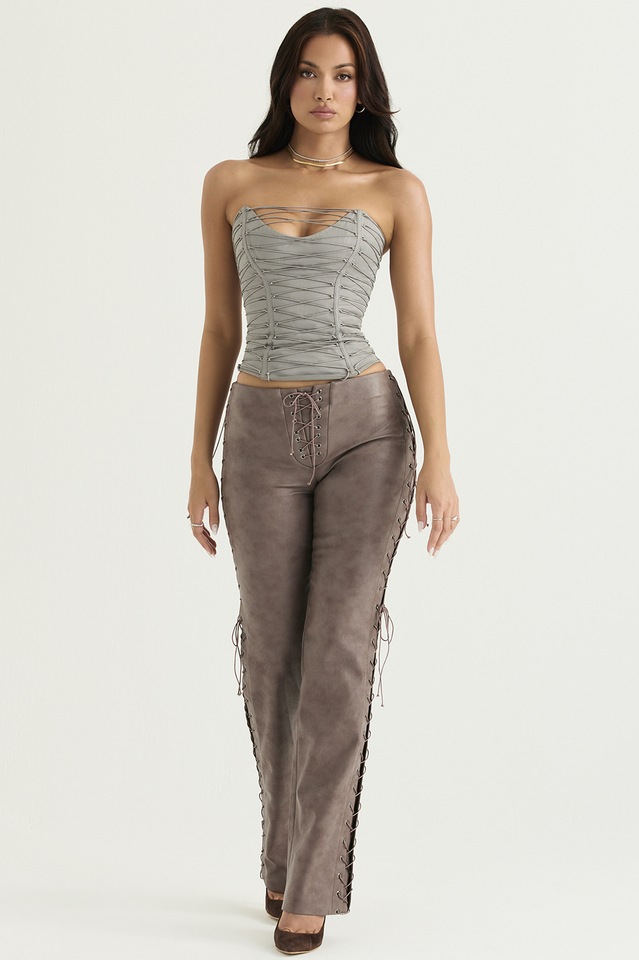 Mirabelle Plum Anthracite Lace Up Bra | Dress In Beauty Mirabelle Plum Anthracite Lace Up Bra | Dress In Beauty