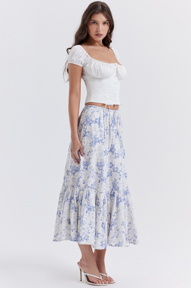 Aitana Blue Print Top + Skirt Set | Dress In Beauty Aitana Blue Print Top + Skirt Set | Dress In Beauty