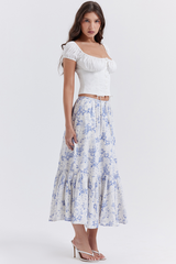 Aitana Blue Print Top + Skirt Set | Dress In Beauty Aitana Blue Print Top + Skirt Set | Dress In Beauty