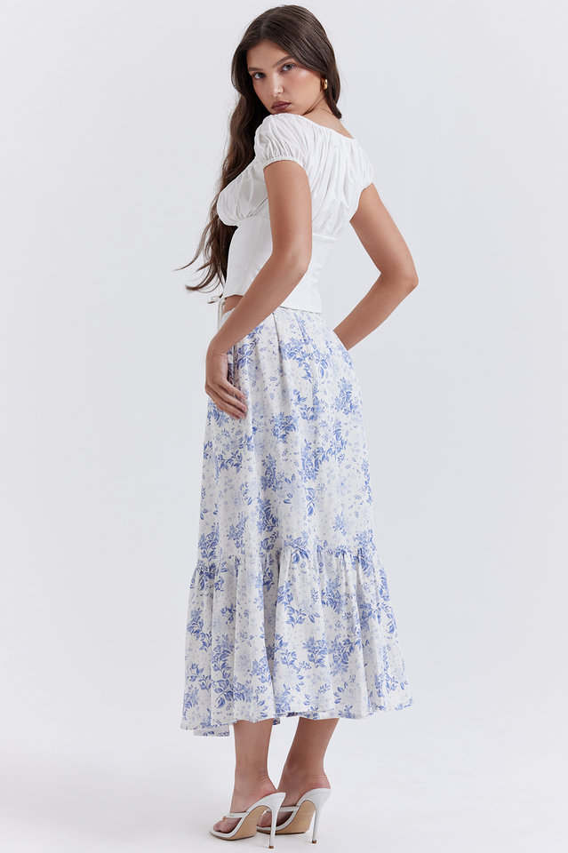 Aitana Blue Print Top + Skirt Set | Dress In Beauty Aitana Blue Print Top + Skirt Set | Dress In Beauty