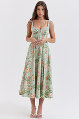 Sabrina Light Jade Print Bustier Sundress | Dress In Beauty Sabrina Light Jade Print Bustier Sundress | Dress In Beauty