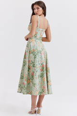Sabrina Light Jade Print Bustier Sundress | Dress In Beauty Sabrina Light Jade Print Bustier Sundress | Dress In Beauty
