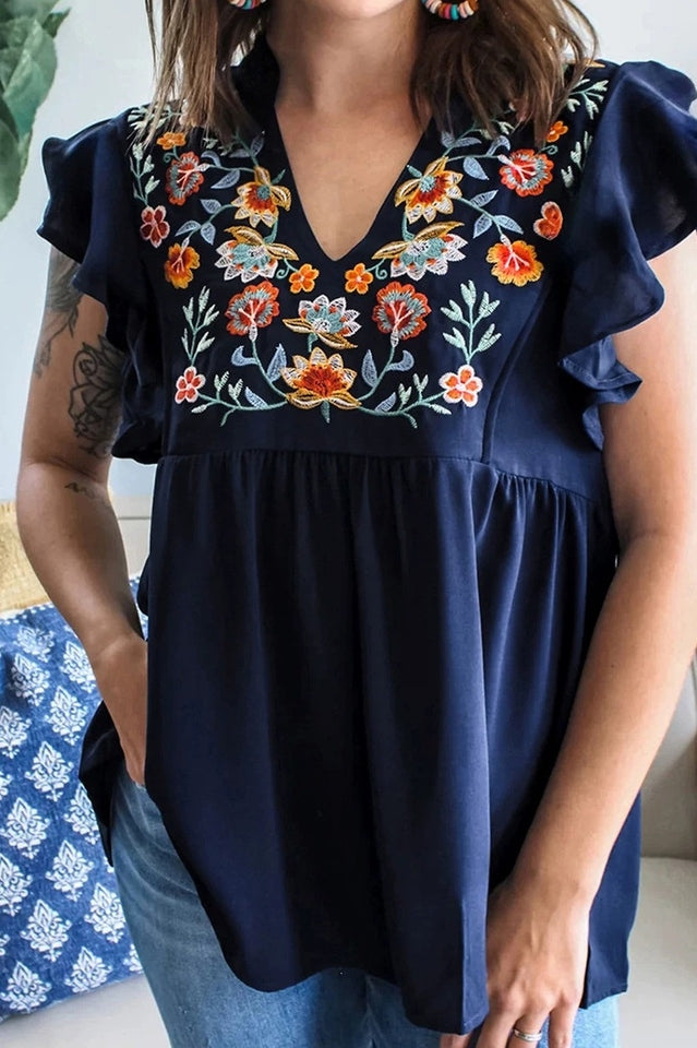 Mikki Babydoll Ruffle Sleeve Blouse | Dress In Beauty
