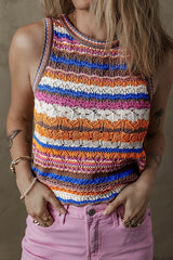 Bailee Striped Crochet Tank | Dress In Beauty