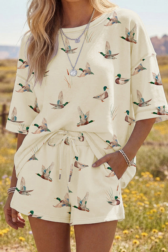 Mallard Duck Print Short Set | Dress In Beauty