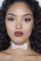 Rhinestone Bowknot Necklace | Dress In Beauty