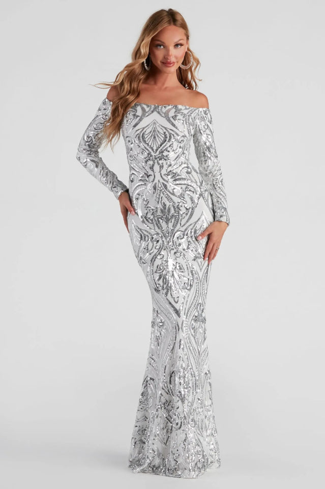 Azalea Formal Sequin Scroll Dress | Dress In Beauty