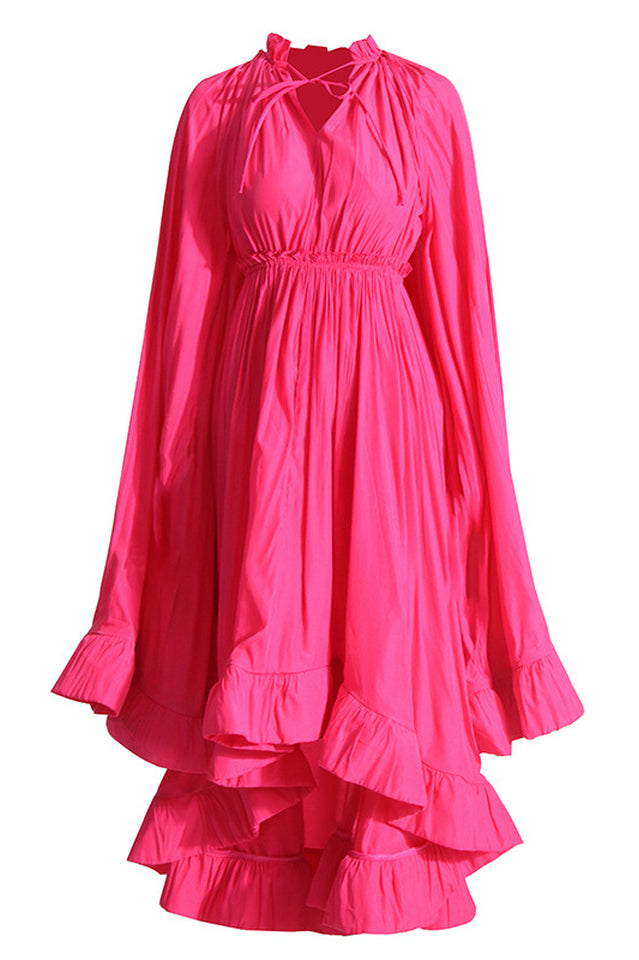 Tie Detailed Ruffled Crepe Dress | Dress In Beauty