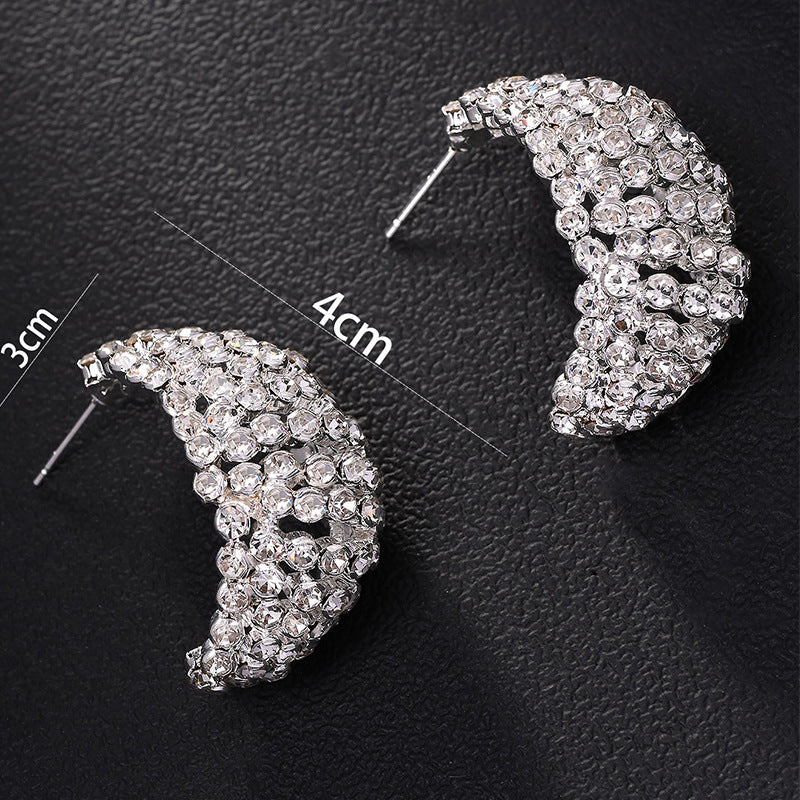 Rhinestone Tear Drop Hoop Earrings | Dress In Beauty