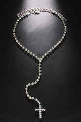 Rhinestone Big Cross Pendant Choker