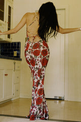 Floral Print Bodycon Maxi Dress