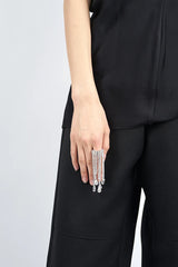 Kacey Rhinestone Tassel Ring