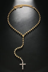 Rhinestone Big Cross Pendant Choker