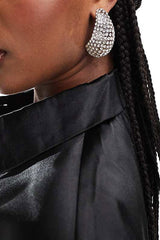 Rhinestone Tear Drop Hoop Earrings | Dress In Beauty