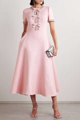 Zoe Bowknot Crystal-Embellished Midi Dress