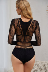 Fishnet Long-Sleeve Bodysuit Lingerie | Dress In Beauty