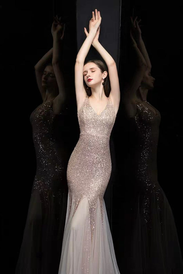 Adeline Sparkly Sequin Fishtail Gown | Dress In Beauty
