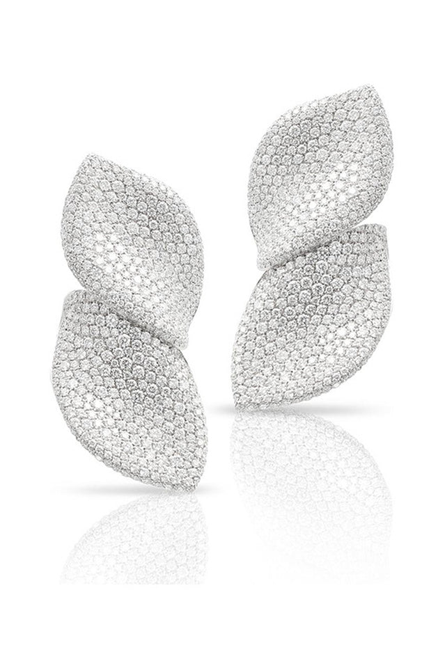 Diamond Leaf Shape Earrings & Ring Set | Dress In Beauty
