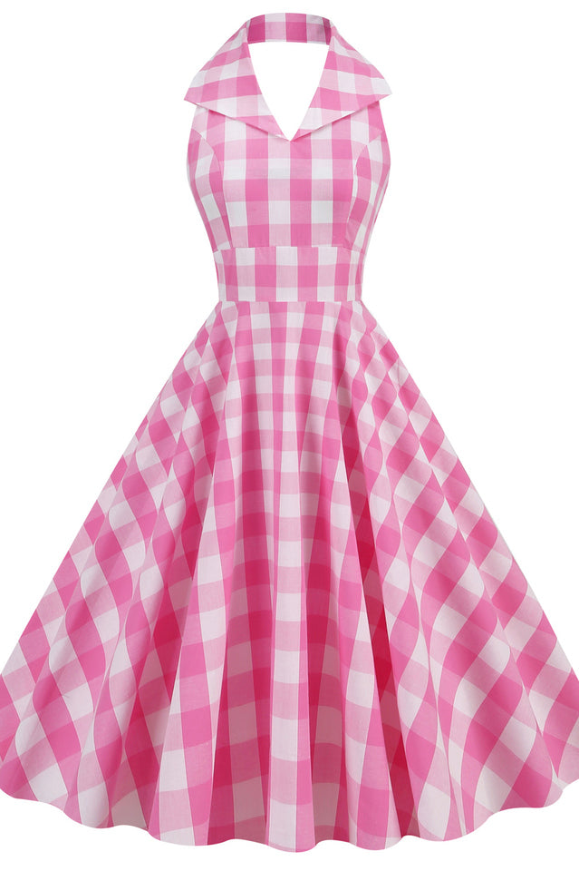 Barbie Movie Margot Pink Plaid Check Dress | Dress In Beauty