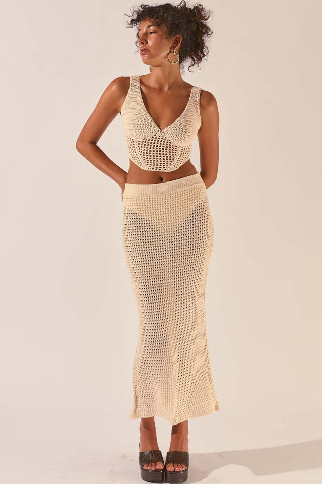 Crochet Midi Top + Skirt Set | Dress In Beauty