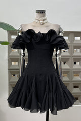 Vita Off Shoulder Ruffle Mini Dress | Dress In Beauty