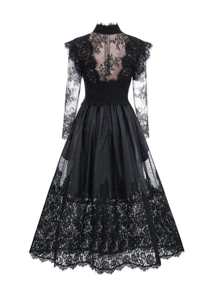 Jamie Black Floral Lace Stitching Dress | Dress In Beauty Jamie Black Floral Lace Stitching Dress | Dress In Beauty