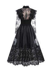 Jamie Black Floral Lace Stitching Dress | Dress In Beauty