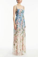Daryl Strappy Floral Printed Maxi Dress