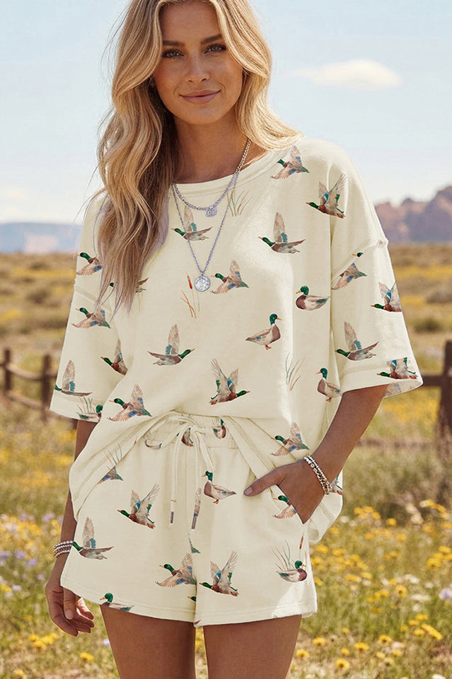 Mallard Duck Print Short Set | Dress In Beauty