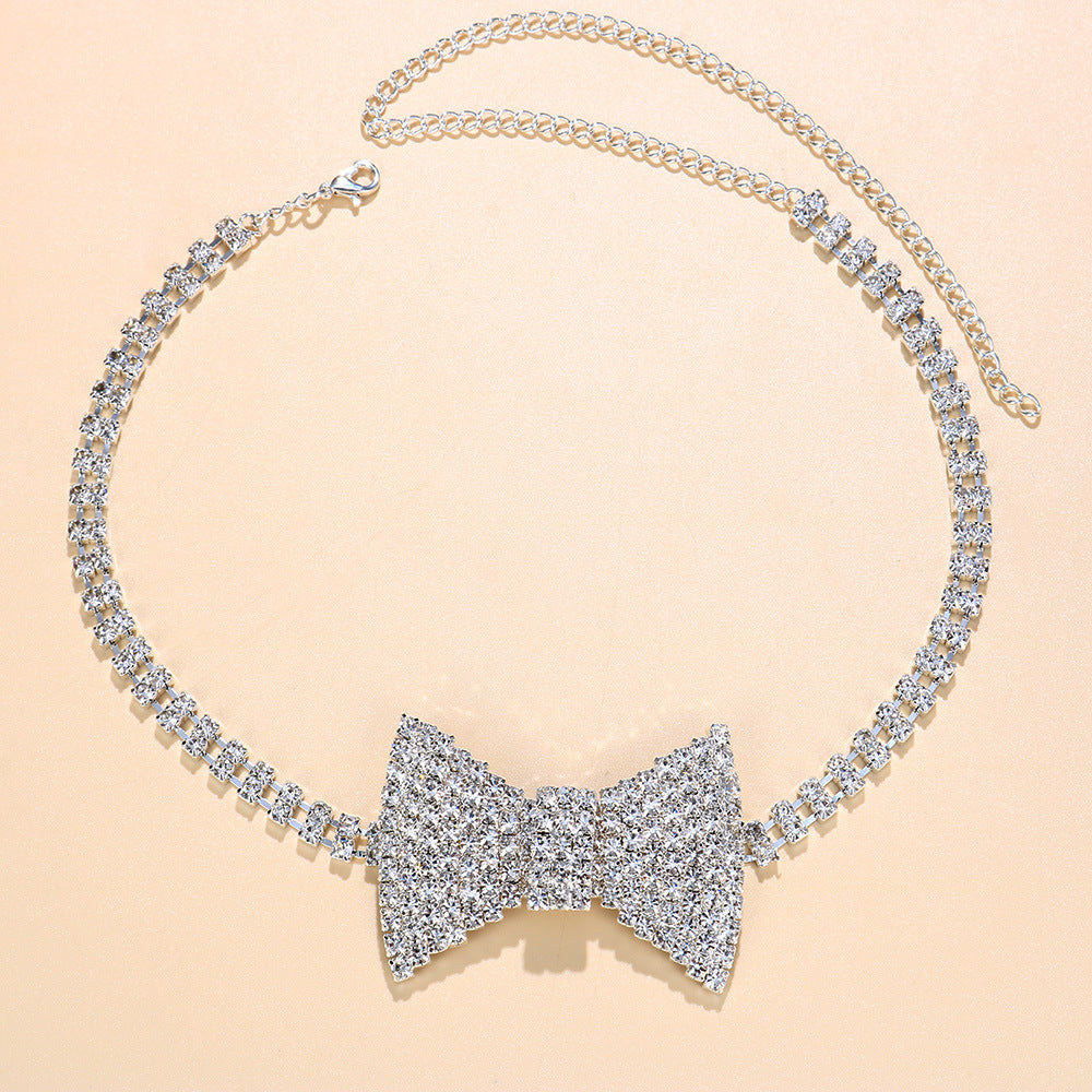Rhinestone Bowknot Necklace | Dress In Beauty