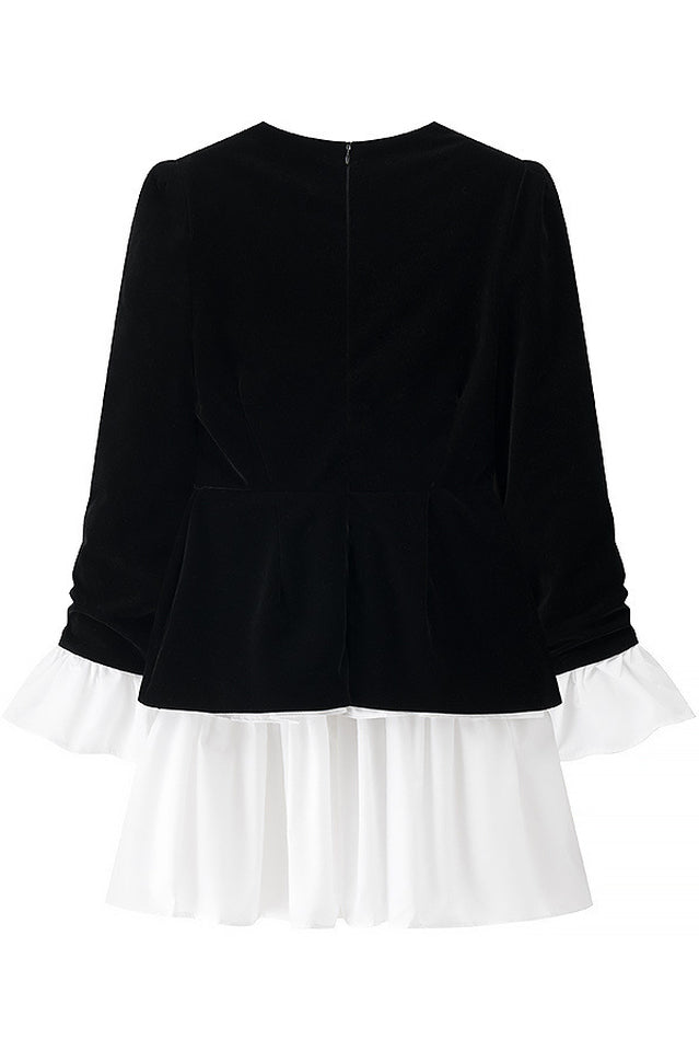 Eveline Velvet Tiered Mini Dress | Dress In Beauty