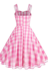 Barbie Movie Margot Pink Plaid Check Dress | Dress In Beauty