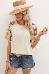 Laure Crochet Sleeve Top