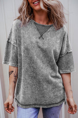 Drop Sleeve Patchwork Plus Tee
