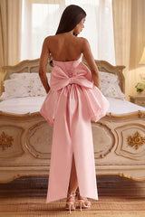 Strapless Bow Puff Mini Dress