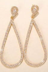 Live A Little Teardrop Rhinestone Earrings