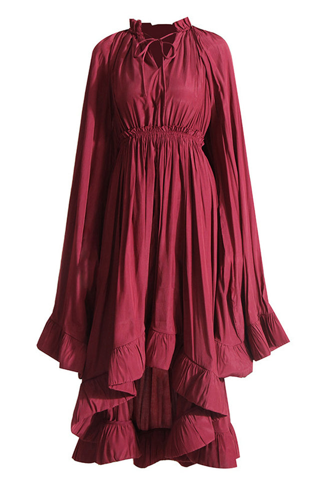Tie Detailed Ruffled Crepe Dress | Dress In Beauty