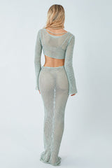 Cutout Cropped Knit & Maxi Skirt Set | Dress In Beauty