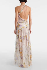 One Shoulder Silk Creponne Dress