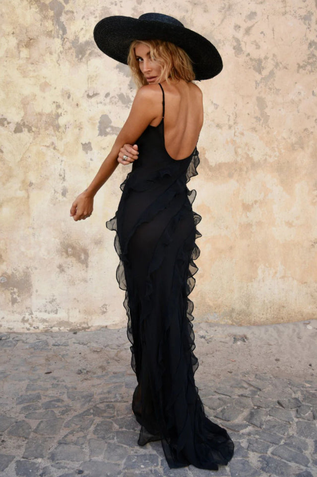 Ocean Waves Tiered Ruffle Maxi Dress | Dress In Beauty