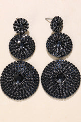 Mina Round Long Drop Earrings