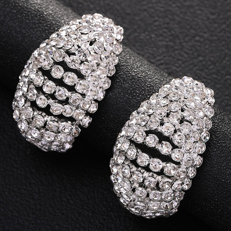 Rhinestone Tear Drop Hoop Earrings | Dress In Beauty