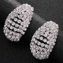 Rhinestone Tear Drop Hoop Earrings | Dress In Beauty